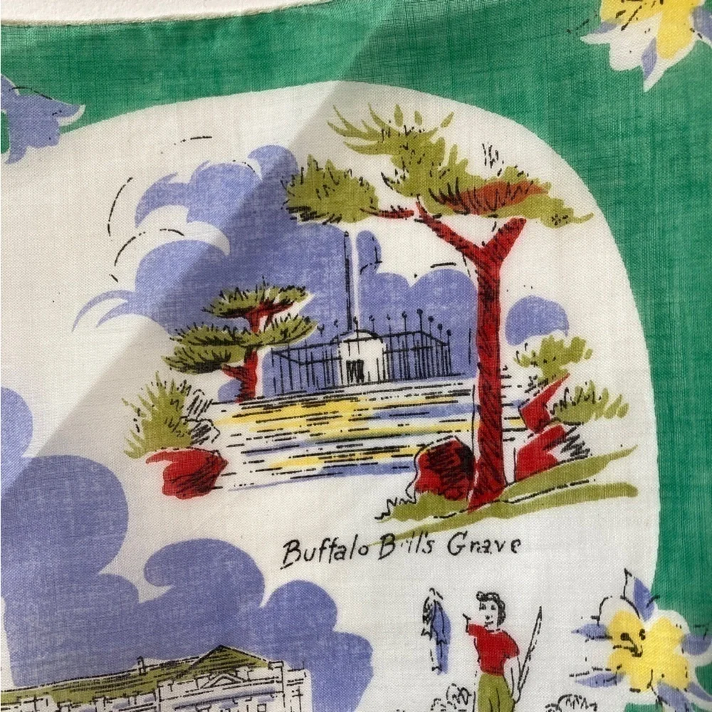 Vintage Burmel Denver Colorado Souvenir Handkerchief - Picture 7 of 11